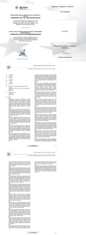 EUROPEAN UNION INTELLECTUAL PROPERTY OFFICE CERTIFICATE OF REGISTRATION certificate of Tianjin Toyo Lifting Machine Manufacture Co., Ltd – certificate photo, supplier certificates section