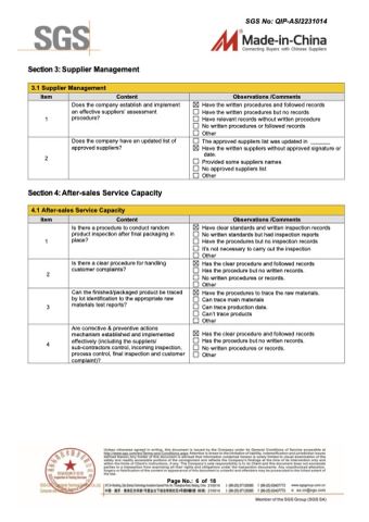 SUPPLIER ASSESSMENT REPORT certificate from Ningbo Haida Plastic Machinery Co., Ltd.
