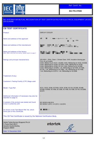 CB Certificates certificate from Qingdao Yunlei Electric Applicance Co., Ltd.