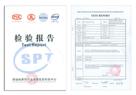 Testing Cetificate certificate of Hand Industrial Co., Limited – certificate photo, supplier certificates section