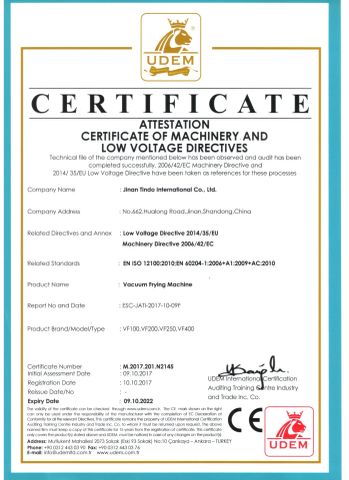 CE certification certificate from Jinan Tindo International Co., Ltd.