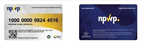Tax Card certificate from PT Indoprime Global Resources