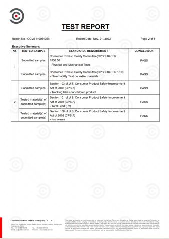 Product Inspection Report certificate from Lanxi Rose-Team Sexy Lingerie Firm