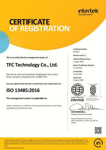 IS013485 certificate from Jiaxing Nordkang Smart Home Co., Ltd