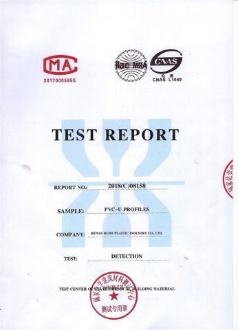 6000H TEST REPORT 1 certificate from Weifang Beidi Plastic Industry Co., Ltd.