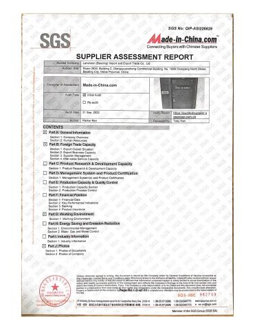 sgs certificate from Landsem Baoding Import and Export Trading Co., Ltd.