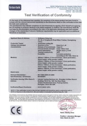 CE CERTIFICATE certificate of Brilliance China Ltd. – certificate photo, supplier certificates section