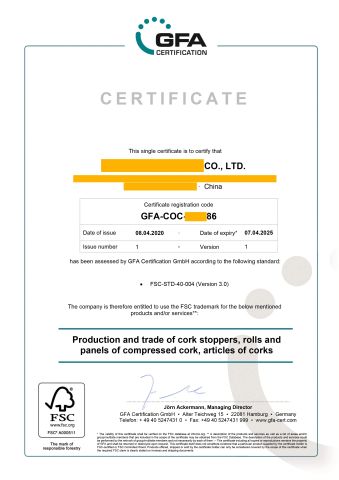 FSC certificate from Xiamen Folover Import &Export Co., Ltd.