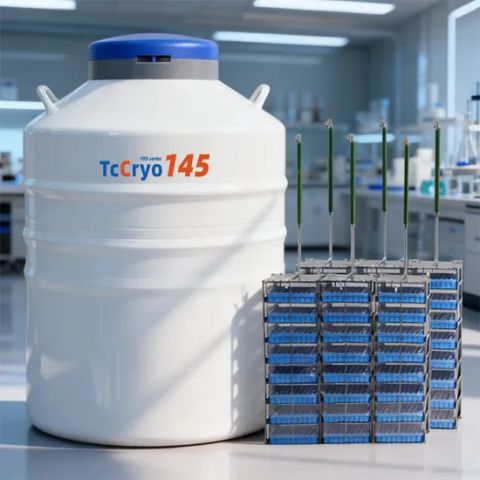 Tccryo Yds-145-216 Liquid Nitrogen Cell Storage Tank Low Loss Vacuum ...