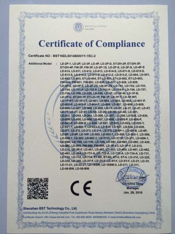 Certificate of Compliance certificate from Guangzhou Lida Kitchen Equipment Co., Ltd.