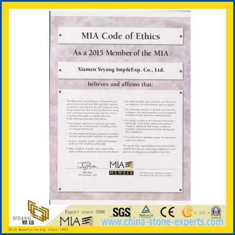 2015 MIA Certificate 03 certificate from Xiamen Yeyang Import & Export Co., Ltd.