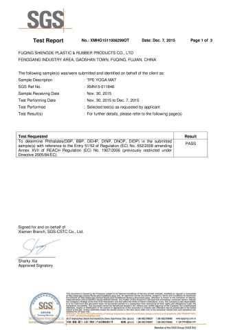 6P Free certificate from Fuqing Shengde Plastic & Rubber Products Co., Ltd.
