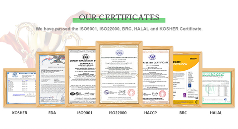 HAHAL,BRC,FDA,HACCP certificate from Qingdao Runledo Import&Export Co.,ltd