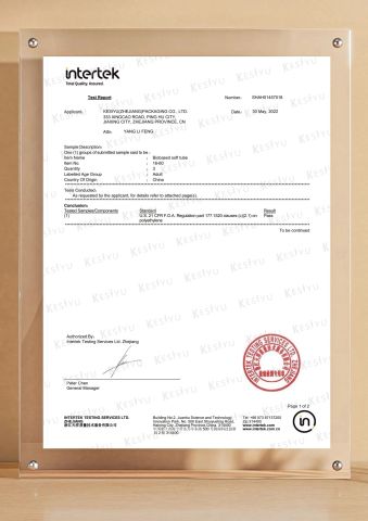 BIOBASED FDA certificate of Belpack (Shanghai) Packaging Co., Ltd. – certificate photo, supplier certificates section