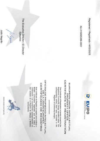 Design Patent certificate from Dongguan Topinsole Commodity Limited