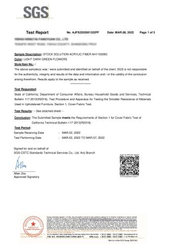 ASTM F1487 certificate from Foshan Hanse Industrial Co., Ltd.