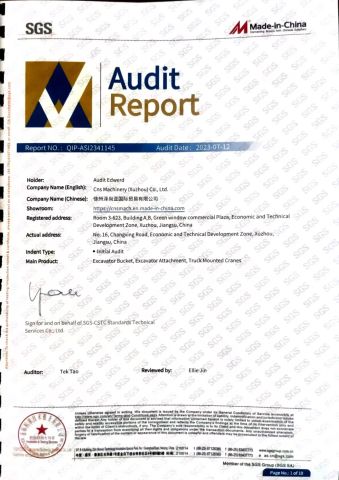 SGS certificate of CNS Machinery (Xuzhou) Co., Ltd. – certificate photo, supplier certificates section