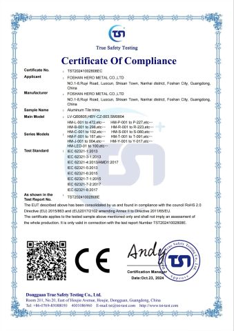 Product Inspection Report certificate of Foshan Hero Metal co., Ltd – certificate photo, supplier certificates section