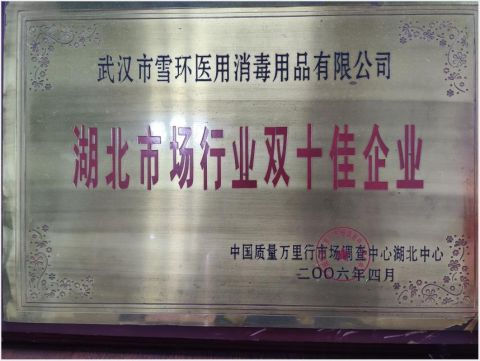 2006 qualified supplier Rewards from Market regulators certificate from Wuhan Snow Medical Disinfectant Co., Ltd.
