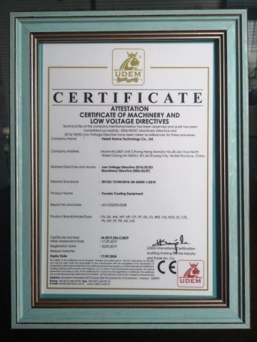 CE certificate of Hebei Hanna Technology Co., Ltd. – certificate photo, supplier certificates section
