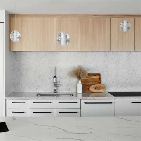 Solid Wood Modern Kitchen Cabinet / Custom Made Solid Wood Kitchen ...