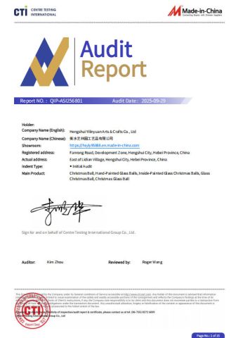 Our certificates certificate from Hengshui Yilinyuan Arts & Crafts Co., Ltd