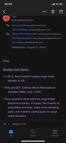 DOT certificate from QINGDAO HILLSIDE VECHICLE CO., LTD.