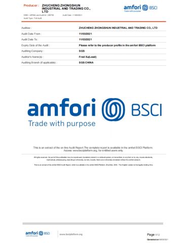 BSCI certificate from Jiangsu Hewbonn Paper Industrial Co., Ltd.