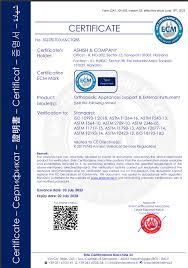 ISO500 certificate from Jackson DC