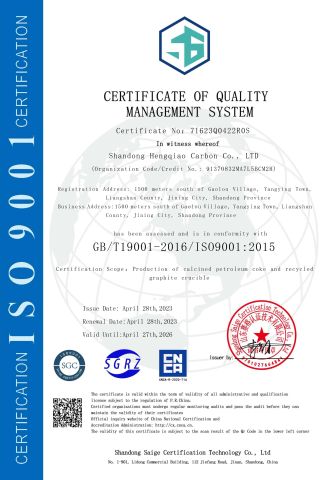 ISO 9001 certificate from Tianjin Eastmate Carbon Co., Ltd.