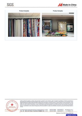 SGS certificate from Changxing Sanxing Textile Co., Ltd.