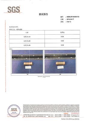 Lead free products SGS Report certificate from Ningbo Yinzhou Plumbing Hardware Co., Ltd.