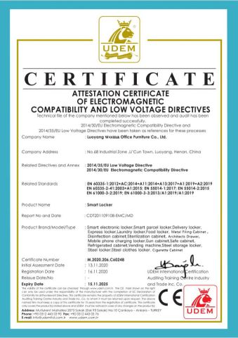 WOMA Factory certificates certificate from Luoyang Woma Trading Co., Ltd.