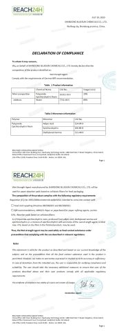 BFR certificate certificate from Shandong Bluesun Chemicals Co., Ltd.