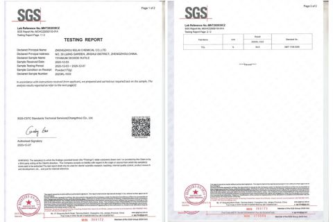titanium dioxide SGS report certificate of Zhengzhou Kelai Chemical Co., Ltd. – certificate photo, supplier certificates section