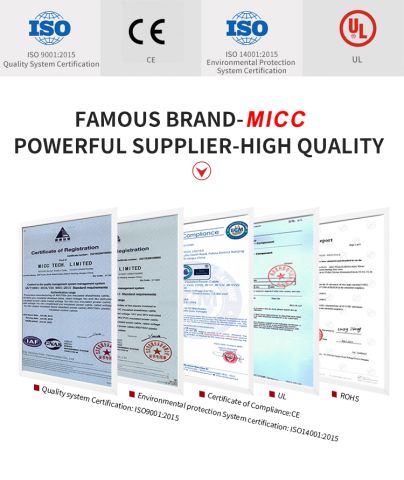 MICC CERTIFICATES certificate from MICC TECH. LIMITED