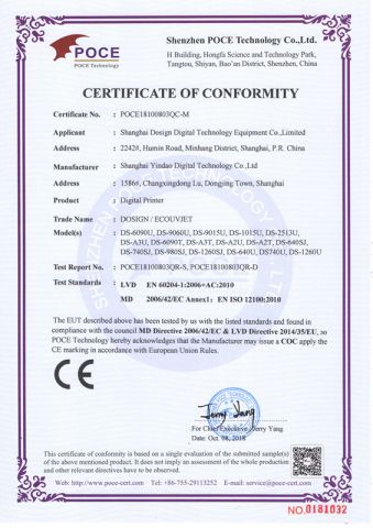 CE certificate of Shanghai Yindao Digital Technology Co., Ltd. – certificate photo, supplier certificates section