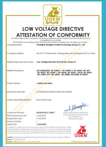 Certificates certificate from Shenghua Jiaolian Cable(Henan) Co., Ltd.