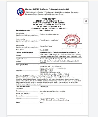OPTIC EMC certificate from Dongguan Homerelax Technology Co., Ltd.