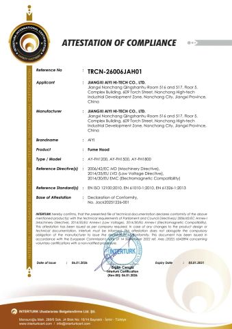 CE certificate from Jiangxi Aiyi High Tech Co., Ltd.