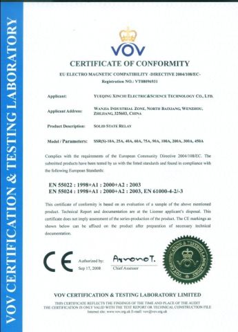 CE Certificate for SSR certificate of Wenzhou Xinchi International Trade Co., Ltd. – certificate photo, supplier certificates section