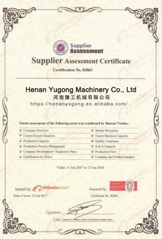BV Certificate certificate from Henan Yulu Machinery Co., Ltd.