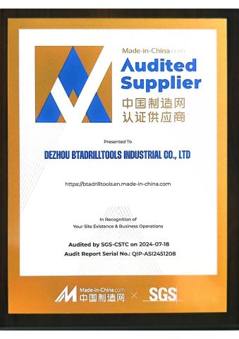 SGS cerficate certificate from DEZHOU BTADRILLTOOLS INDUSTRIAL CO., LTD