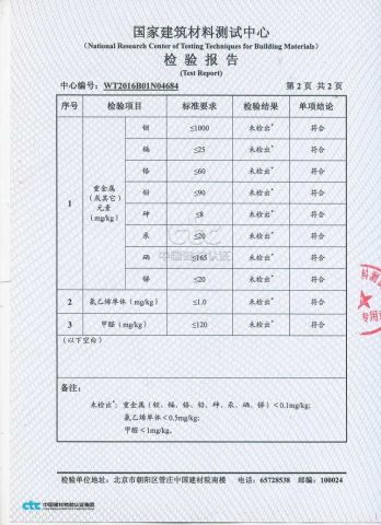 INSPECTION REPORT certificate from YANGZHOU EASTSHOW DECORATIVE MATERIAL CO., LTD.