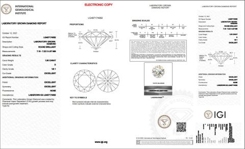 1.5ct certificate from HENAN GRACE JEWELRY CO., LTD.