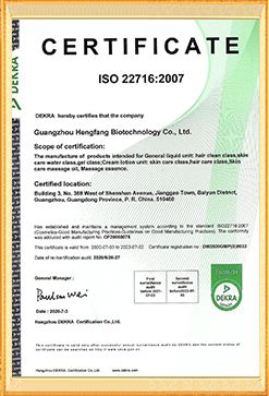 ISO certificate from Guangzhou Mebamy Cosmetics Co., Ltd.
