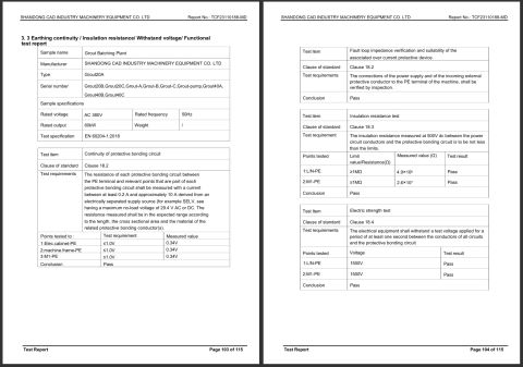 Product Inspection Report of Grout Batching Plant certificate from Shandong Cad Industry Machinery Equipment Co., Ltd.