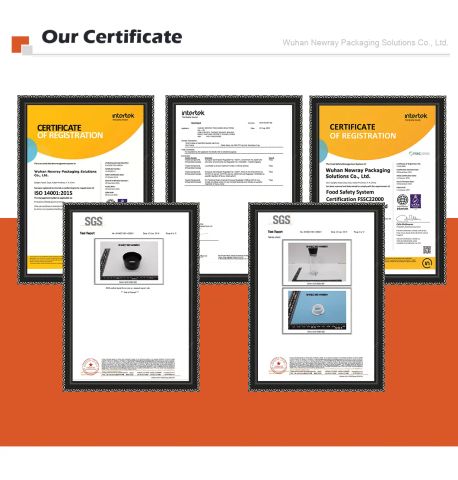 Our Certificate certificate from Wuhan Newray Packaging Solutions Co., Ltd.