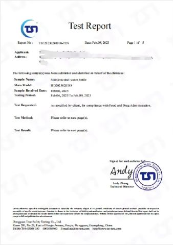 Certificate number TST20230240010-7EN certificate of Hefei Fengkun Intelligent Technology Co., Ltd – certificate photo, supplier certificates section