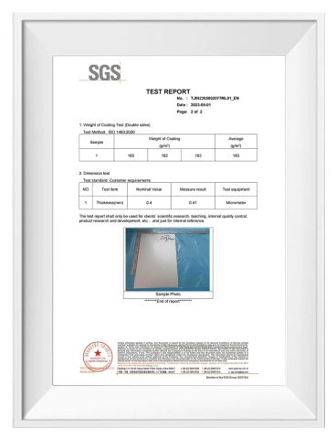 SGS certificate from Hebei Nali Technology Co., Ltd.